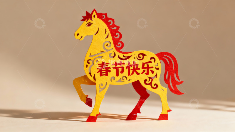 高清大图下载【趣麦麦图】春节剪纸马艺术作品