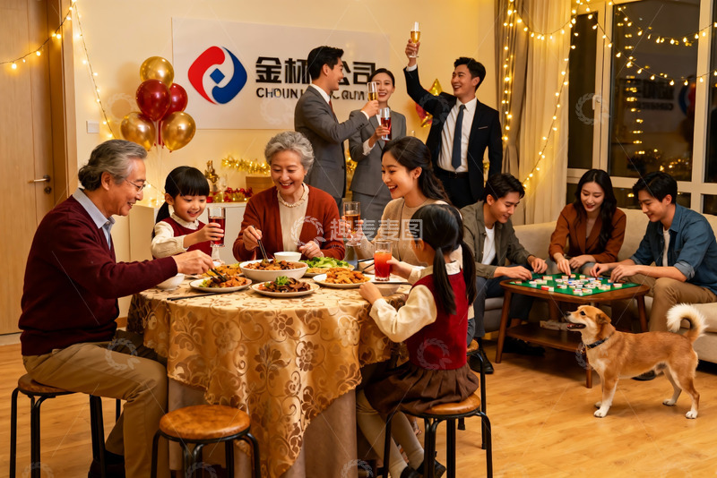 高清大图下载【趣麦麦图】家庭聚会欢庆时刻