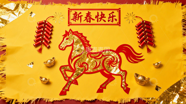 春节剪纸艺术展示新年氛围