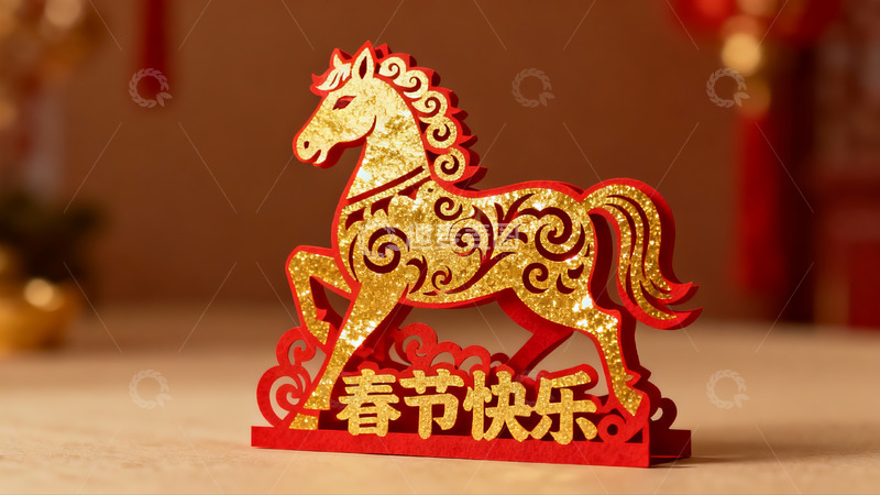 高清大图下载【趣麦麦图】春节剪纸马装饰品