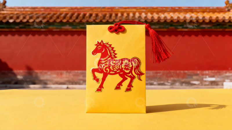 高清大图下载【趣麦麦图】春节红包配古建筑背景