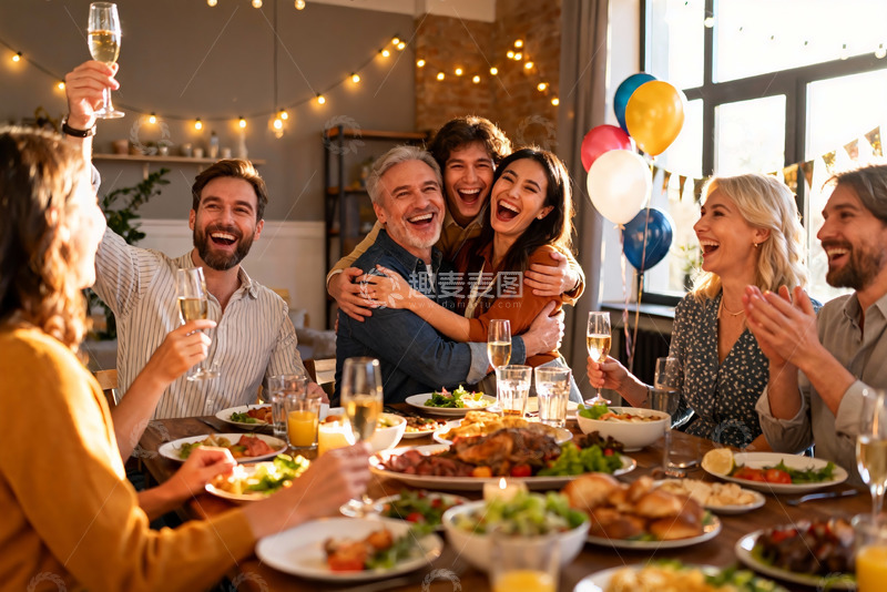 高清大图下载【趣麦麦图】家庭聚会欢庆时刻
