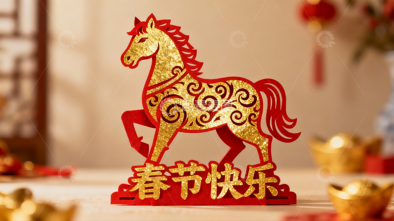高清大图下载【趣麦麦图】春节装饰马摆件