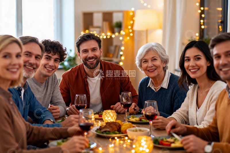 高清大图下载【趣麦麦图】温馨家庭聚餐场景