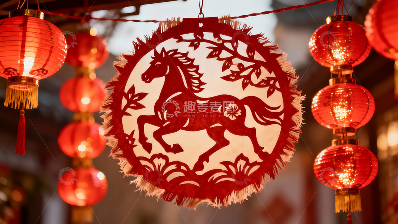 高清大图下载【趣麦麦图】春节灯笼剪纸装饰挂饰