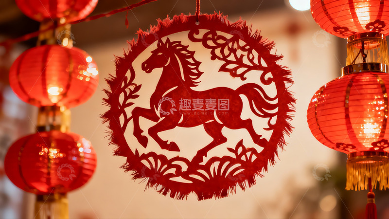 高清大图下载【趣麦麦图】春节灯笼剪纸装饰挂饰