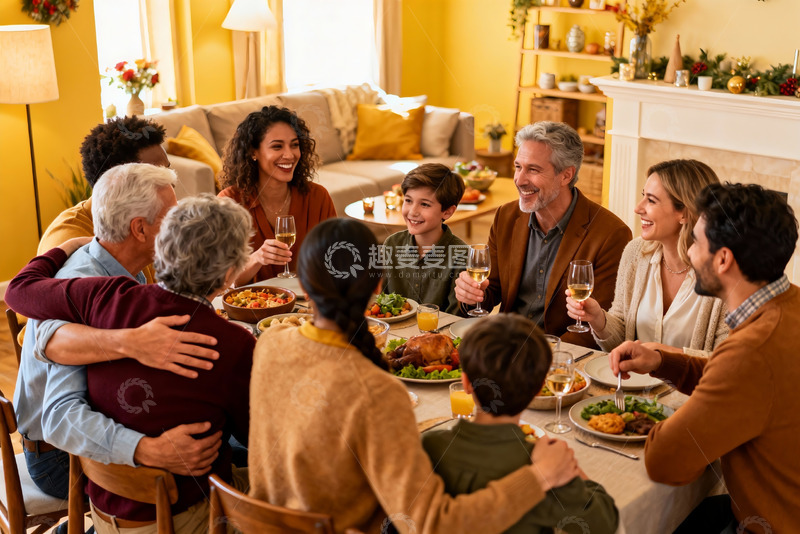 高清大图下载【趣麦麦图】温馨家庭聚餐其乐融融
