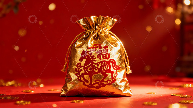 金色福袋新年装饰寓意吉祥