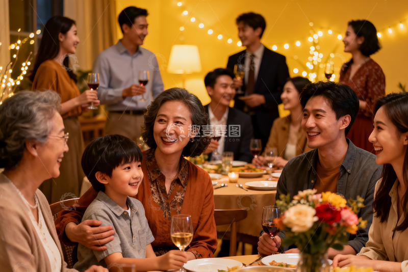 高清大图下载【趣麦麦图】温馨家庭聚餐场景