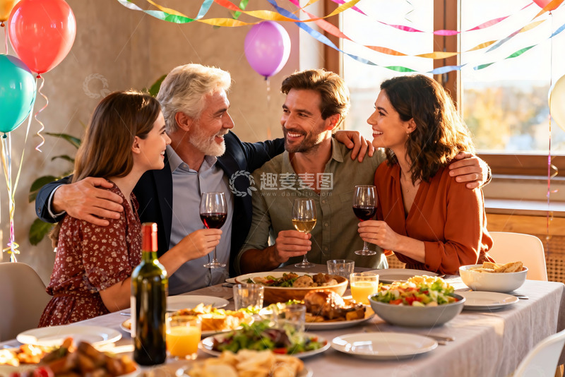 高清大图下载【趣麦麦图】家庭聚会欢庆时刻