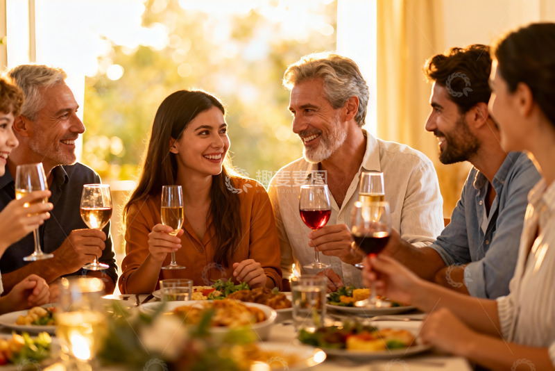 高清大图下载【趣麦麦图】多人聚餐欢饮其乐融融