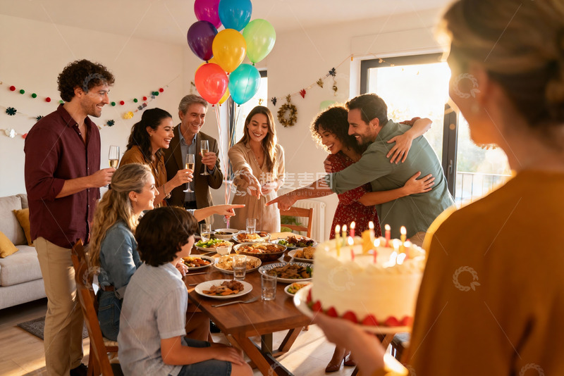 高清大图下载【趣麦麦图】生日派对欢聚一堂