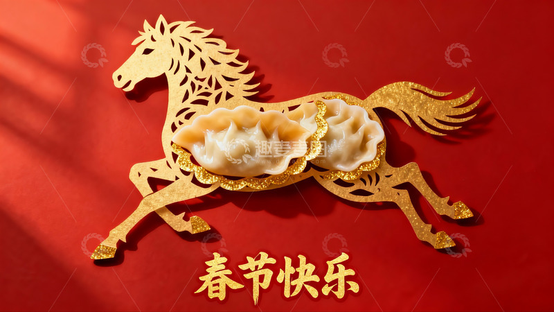 高清大图下载【趣麦麦图】春节剪纸饺子艺术图