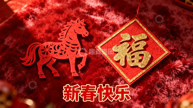 春节装饰剪纸与福字
