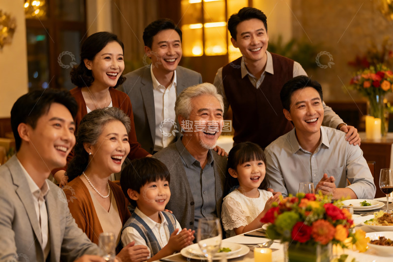 高清大图下载【趣麦麦图】温馨家庭聚餐其乐融融