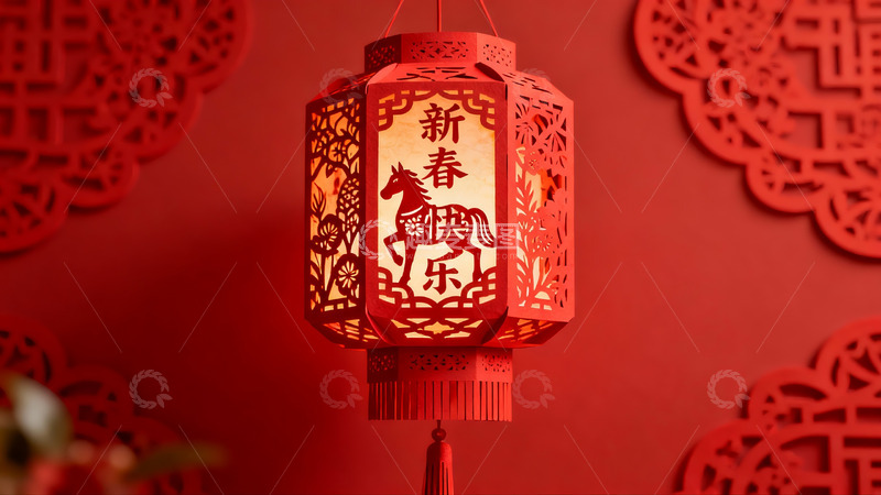 高清大图下载【趣麦麦图】红色灯笼新年装饰