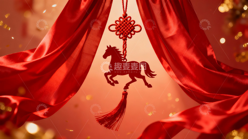 高清大图下载【趣麦麦图】红色帷幕中的马形挂饰