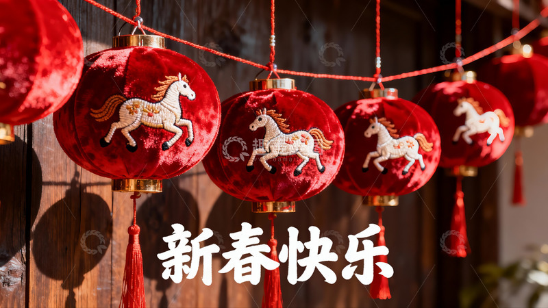高清大图下载【趣麦麦图】红色灯笼挂饰迎新春