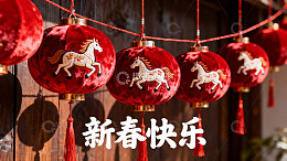 红色灯笼挂饰迎新春