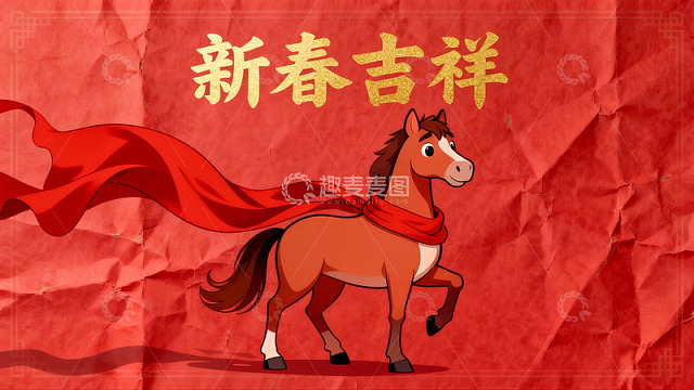 新春吉祥马年祝福图
