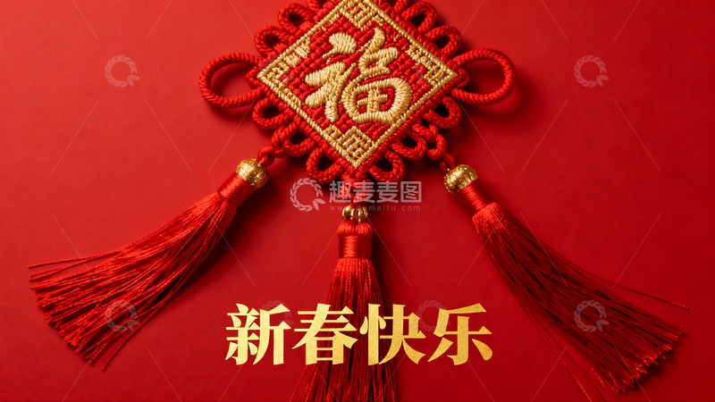 高清大图下载【趣麦麦图】红色中国结新春装饰