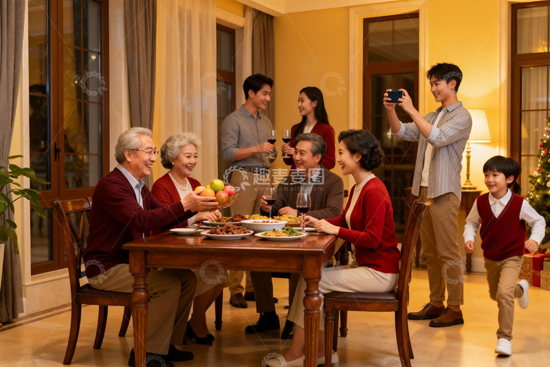 高清大图下载【趣麦麦图】温馨家庭聚餐场景