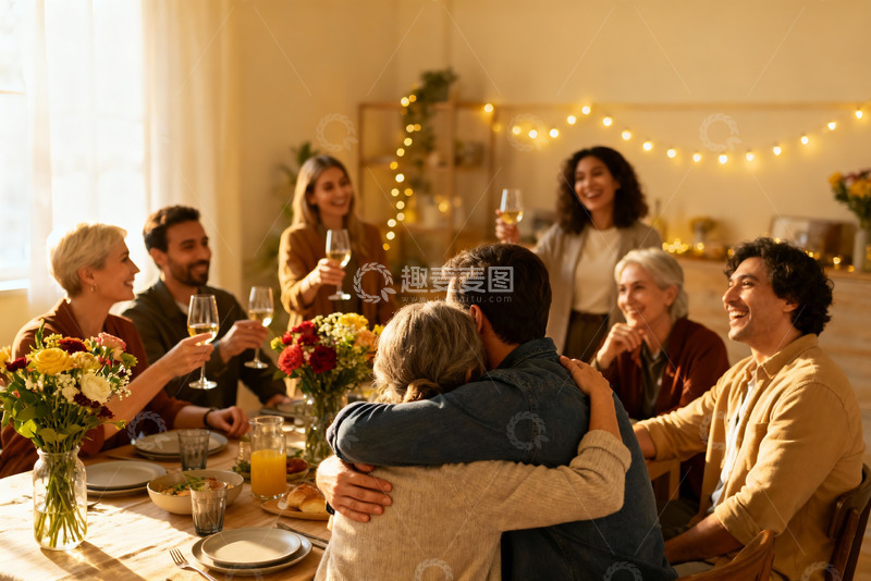 高清大图下载【趣麦麦图】温馨家庭聚餐其乐融融