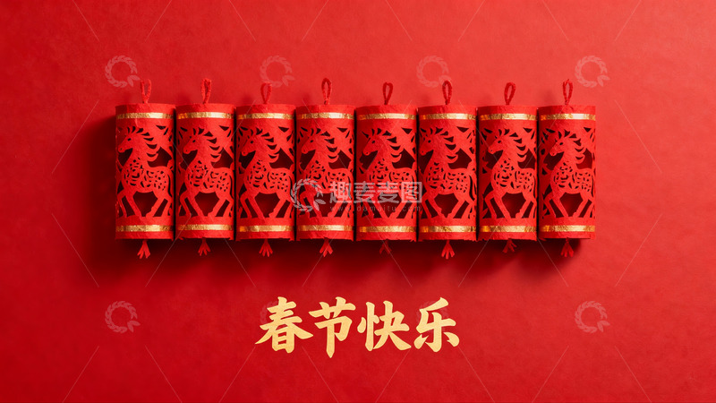高清大图下载【趣麦麦图】-春节红色剪纸挂饰