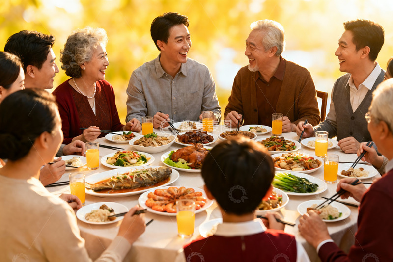 高清大图下载【趣麦麦图】家庭聚餐其乐融融