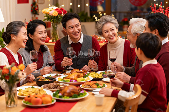 家庭聚餐欢庆团圆