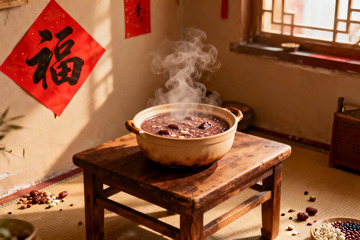 热气腾腾的红豆粥