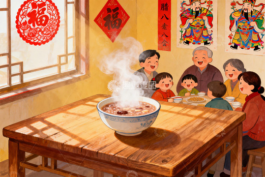 春节团圆饭家人围坐享美食