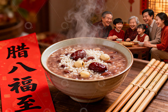 春节家庭聚餐吃腊八粥