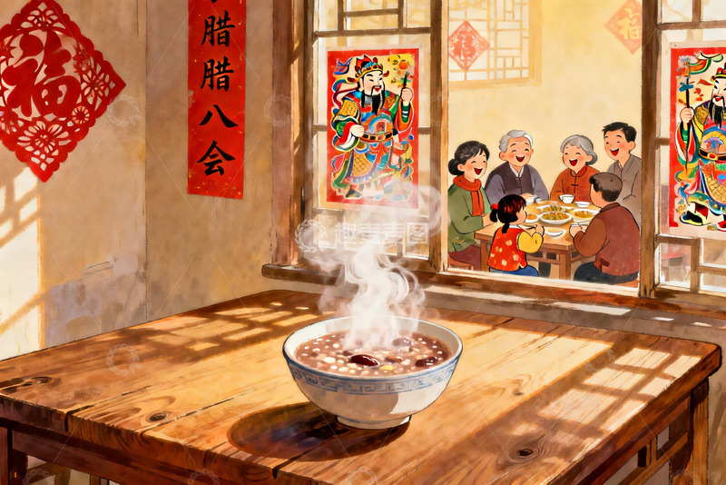 高清大图下载【趣麦麦图】春节家庭聚餐温馨场景