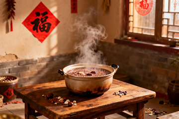 热气腾腾的红豆粥