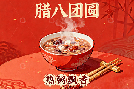 腊八节热粥团团圆圆