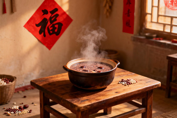 热气腾腾的红豆粥