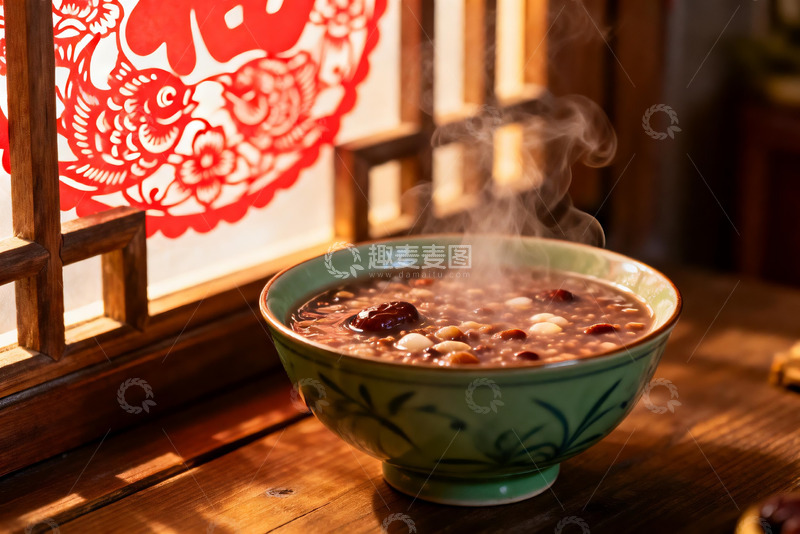 高清大图下载【趣麦麦图】热气腾腾的八宝粥
