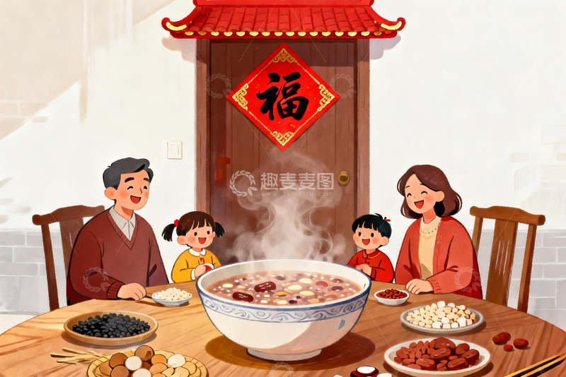 高清大图下载【趣麦麦图】家庭团聚吃团圆饭其乐融融
