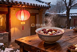 雪夜古院热粥暖人心