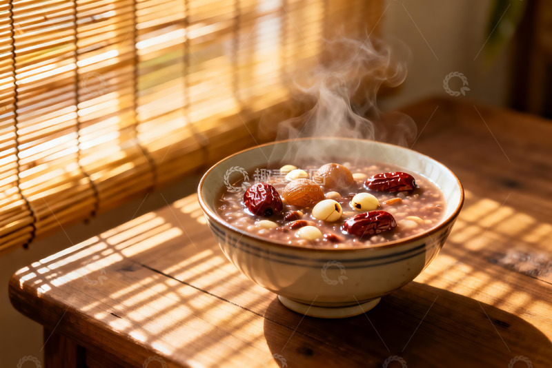 高清大图下载【趣麦麦图】热气腾腾的养生粥