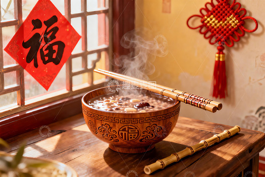热气腾腾的中式八宝粥