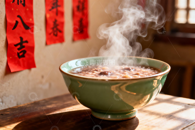 高清大图下载【趣麦麦图】热气腾腾的红豆粥
