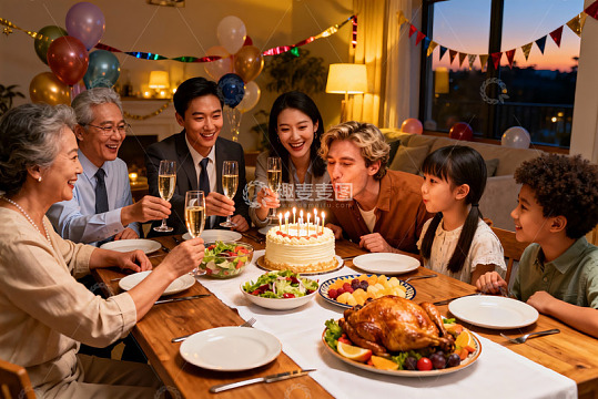 家庭生日派对欢聚一堂