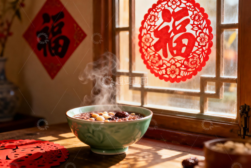 高清大图下载【趣麦麦图】窗边热粥袅袅升起