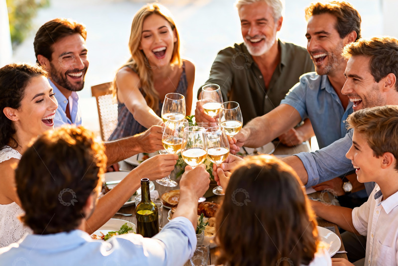 高清大图下载【趣麦麦图】家庭聚餐欢庆时刻