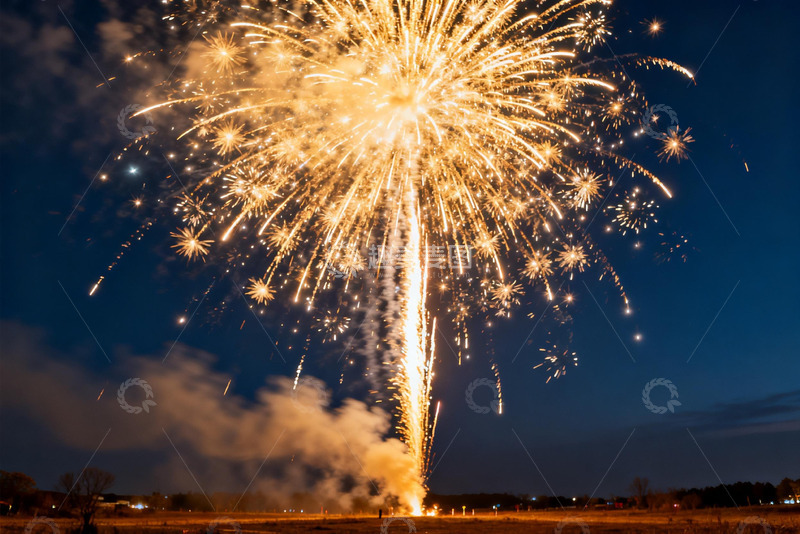 高清大图下载【趣麦麦图】夜空烟花绽放绚丽景象