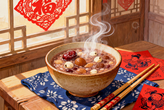 热气腾腾的中式八宝粥