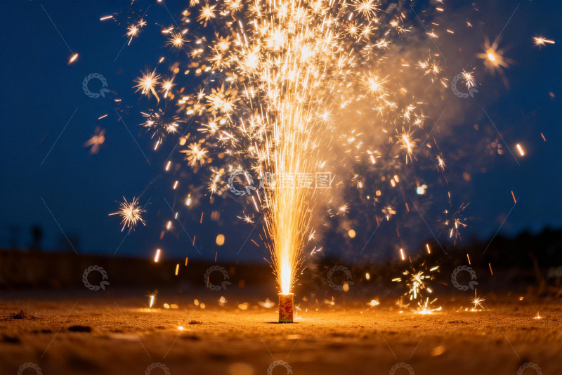 高清大图下载【趣麦麦图】夜空烟花绽放绚丽光芒
