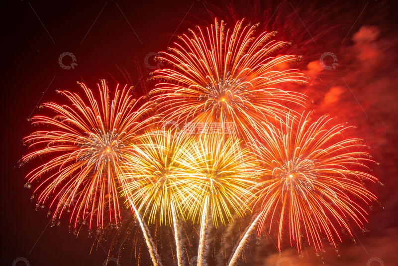 高清大图下载【趣麦麦图】夜空中绽放的绚丽烟花